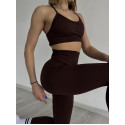 Лосины женские PUSH UP премиум качество с утяжкой и высокой талией коричневые