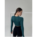 Рашгард  с длинным рукавом и разрезом для пальца зеленый
