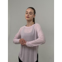Кофта для спорта, йоги, пробежек (рашгард) женская с длинным рукавом,  полупрозрачная, ультралегкая и воздухопроницаемая без разреза для пальца розовая
