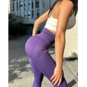Лосины женские PUSH UP LUXE качество с утяжкой и высокой талией фиолетовые
