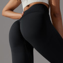 Лосины женские Super PUSH UP с утяжкой и высокой талией чёрные